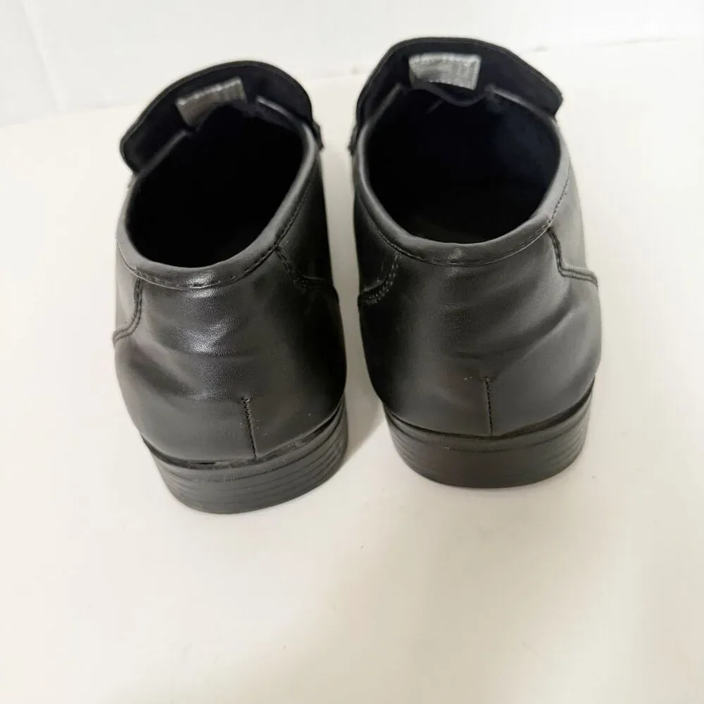 Dexter Comfort Men’s Faxton Black Faux Leather Formal Loafers Shoes Size 11 Wide